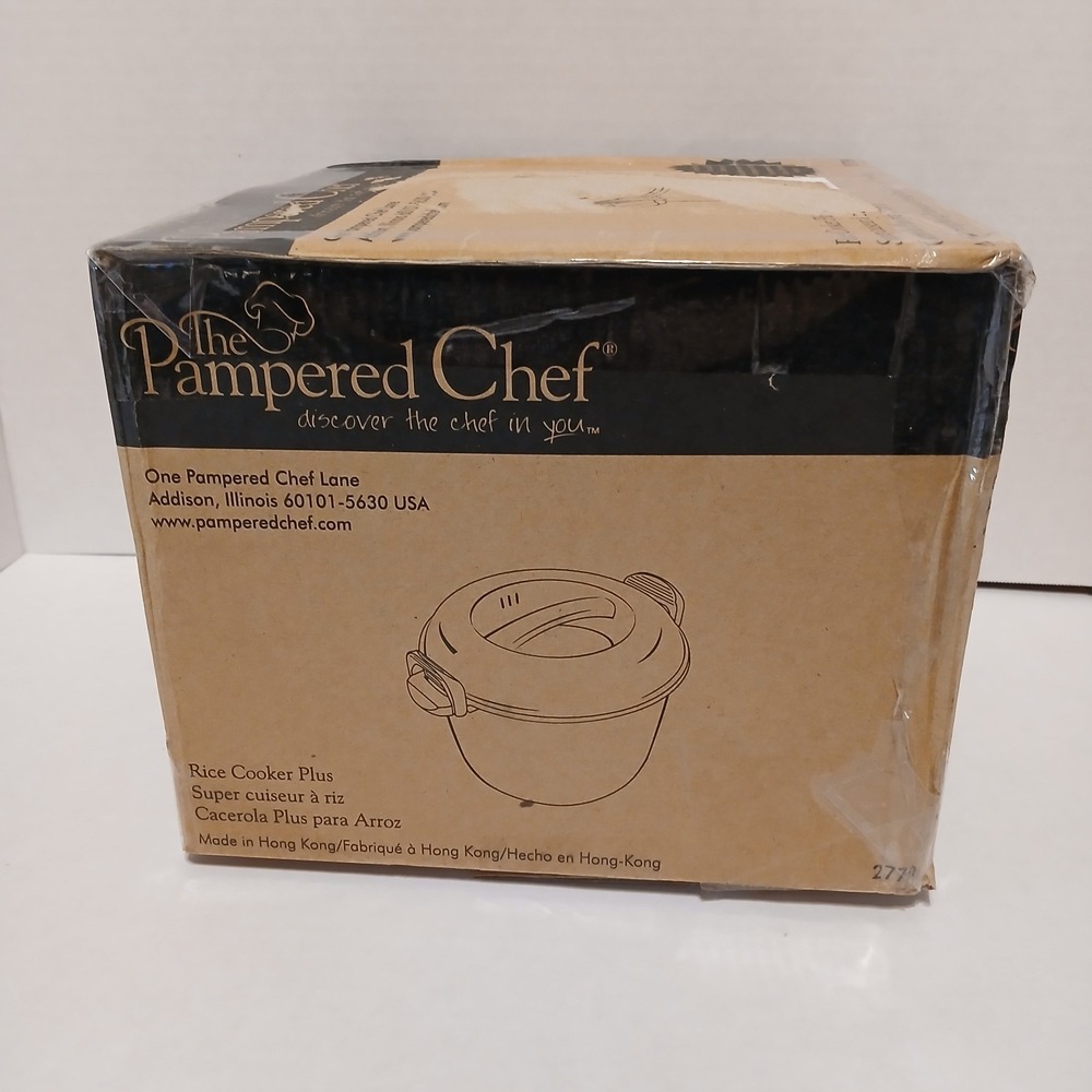Pampered Chef Microwave Rice Cooker Plus Steamer 2779 Black 3 Quart